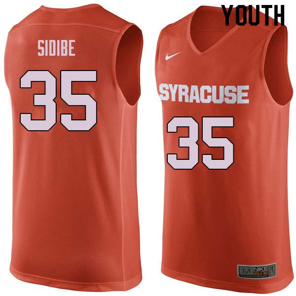 Youth #35 Bourama Sidibe Syracuse Orange College Basketball Jerseys Sale-Orange